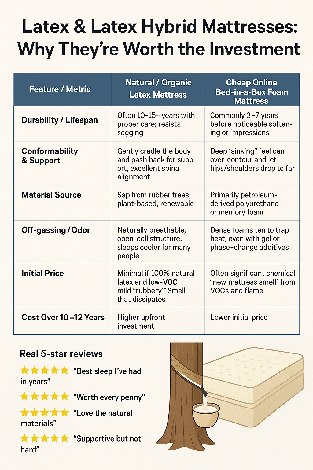 Latex & Latex Hybrid Mattresses: Why They’re Worth the Investment